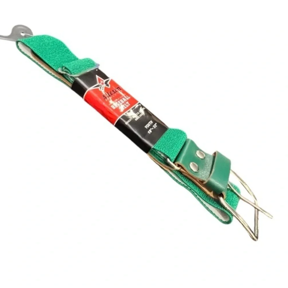 Alleson Athletic Adjustable Elastic Baseball Softball Belts Youth 18-32” Green‎